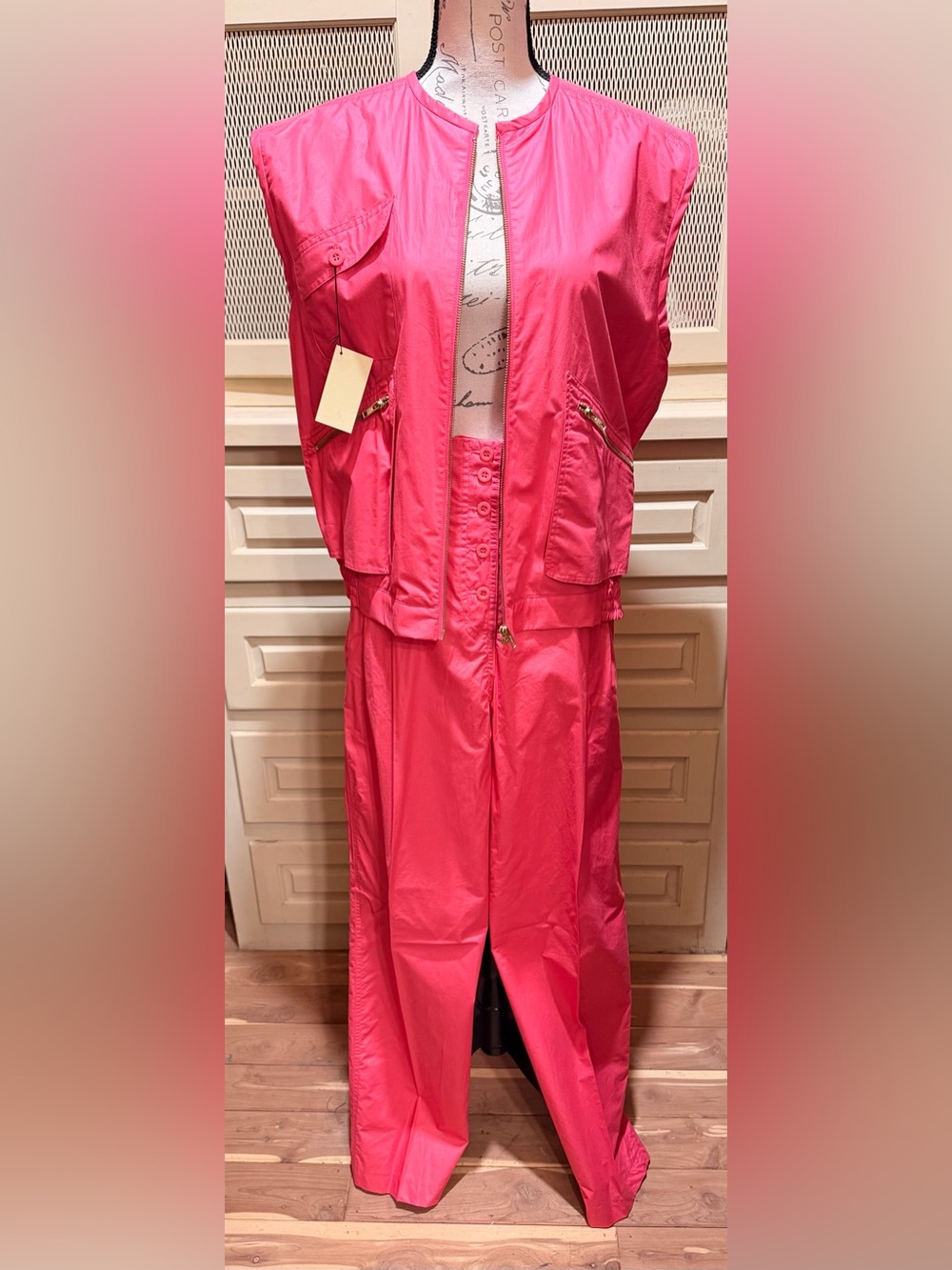 VTG Henry Grethel NWT Cotton Pleated Pants Vest Set